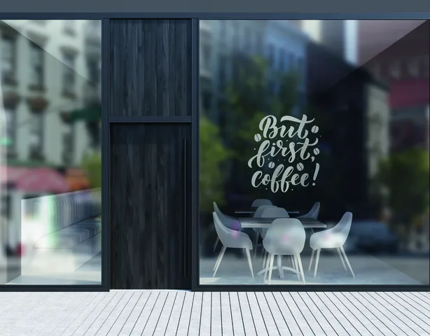 Film lettrage vitrine argent brossé