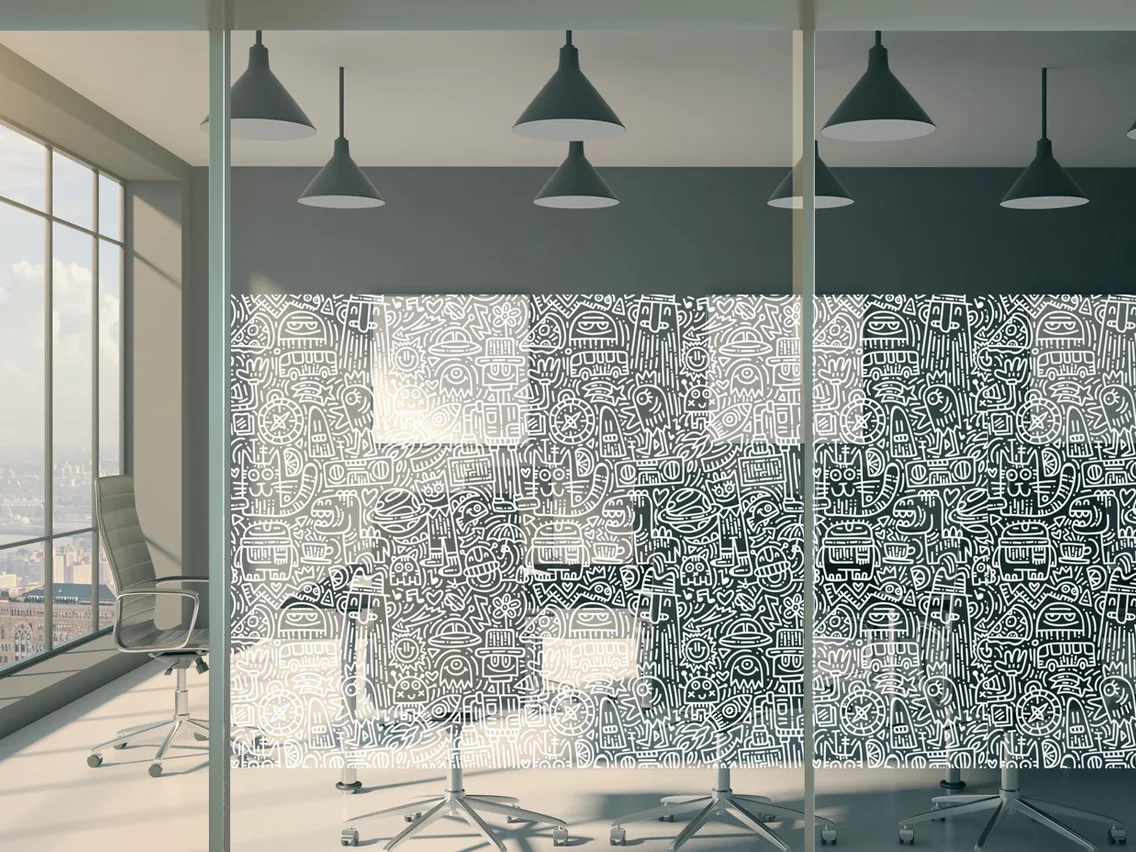INT 793 Film blanc à motifs ludiques dessinés